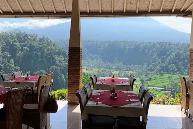 All Inclusives Bali Private Tour Temples Palaces and Nature - Lereng Agung serves lunch with Mount Agung in view