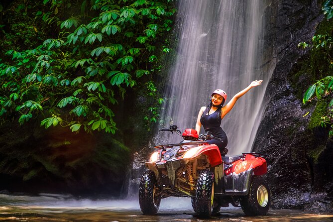 ATV Quad Bike Kuber Through Waterfall, Tunnel And Rice Field - Tunnels make the short ride feel varied
