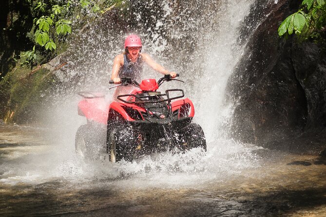 ATV Quad Bike Kuber Through Waterfall, Tunnel And Rice Field - Jungle scenery without giving up comfort