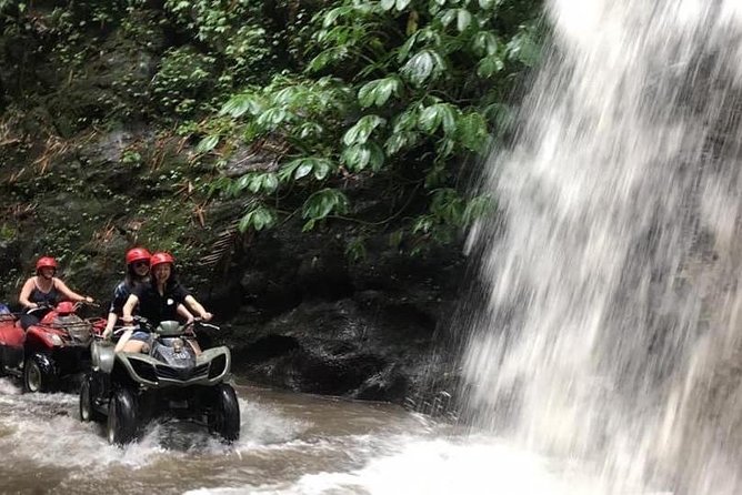 ATV Quad Bike Through Tunnel and Waterfall in Bali - The waterfall finish and getting properly muddy
