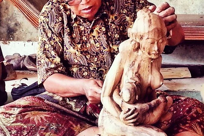 Bali Arts shopping with temples-waterfall visit. - Mas Carving Center and the working artist connection