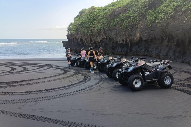Bali ATV Ride In the beach sunset atv tour - The black-sand beach and coastal viewpoints
