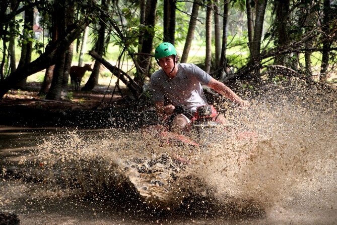Bali ATV Ride Ubud Waterfall, Ricefield,River,Barong Cave, Lunch - Mud, forest, and river crossings