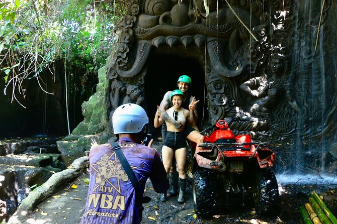 Bali ATV Ride Ubud Waterfall, Ricefield,River,Barong Cave, Lunch - The first stretch through Singapadu village