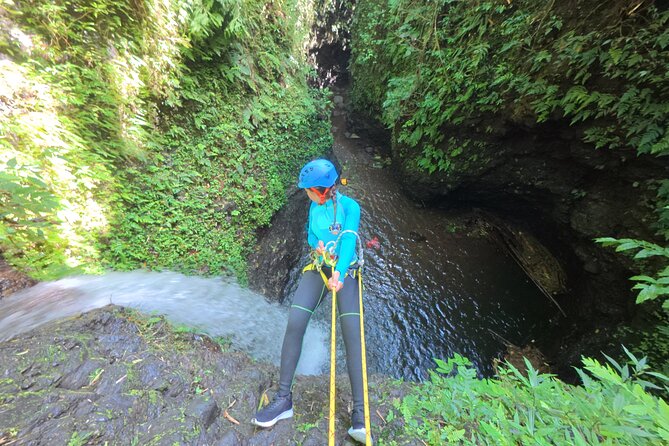 Bali Canyoning Trip – Explore Hidden Waterfalls & Gorges - Rappelling beside the Gitgit Twin Waterfall