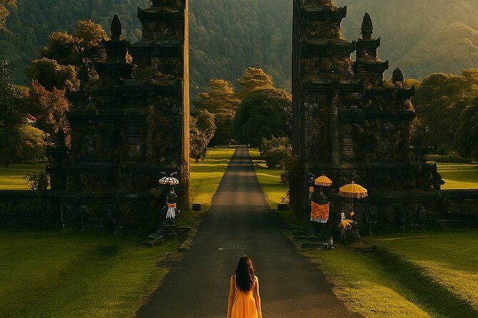 North Bali Hidden Gems Tour Ulun Danu Temple Twin Lakes Waterfall - Twin Lakes from a quiet mountain viewpoint