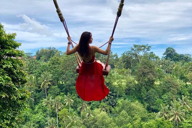 Ubud: Swing - Monkey Forest - Waterfall - Temple - Rice Terraces - Art Crafts - Tegenungan Waterfall starts the day with jungle views