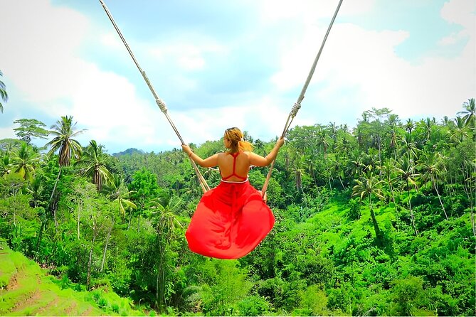 Ubud Tour with Jungle Swing and Waterfall Water Temple - Walking through the Sacred Monkey Forest
